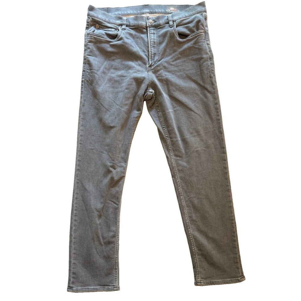 Faherty 5-Pocket Stretch Terry Pants Mens 34x30 Grey Regenerative Cotton Casual